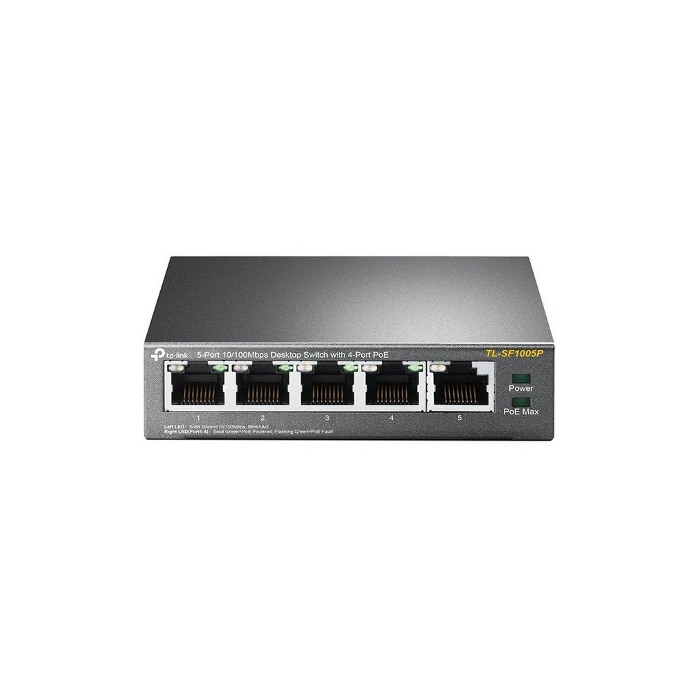 TP Link Switch desktop 5 porte 10/100Mbps 4 PoE - TL-SF1005P TP Link Switch desktop 5 porte 10/100Mbps 4 PoE - TL-SF1005P