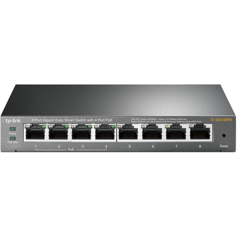 Easy Smart Switch 8 Porte Gigabit con 4 Porte PoE TL-SG108PE Easy Smart Switch 8 Porte Gigabit con 4 Porte PoE TL-SG108PE