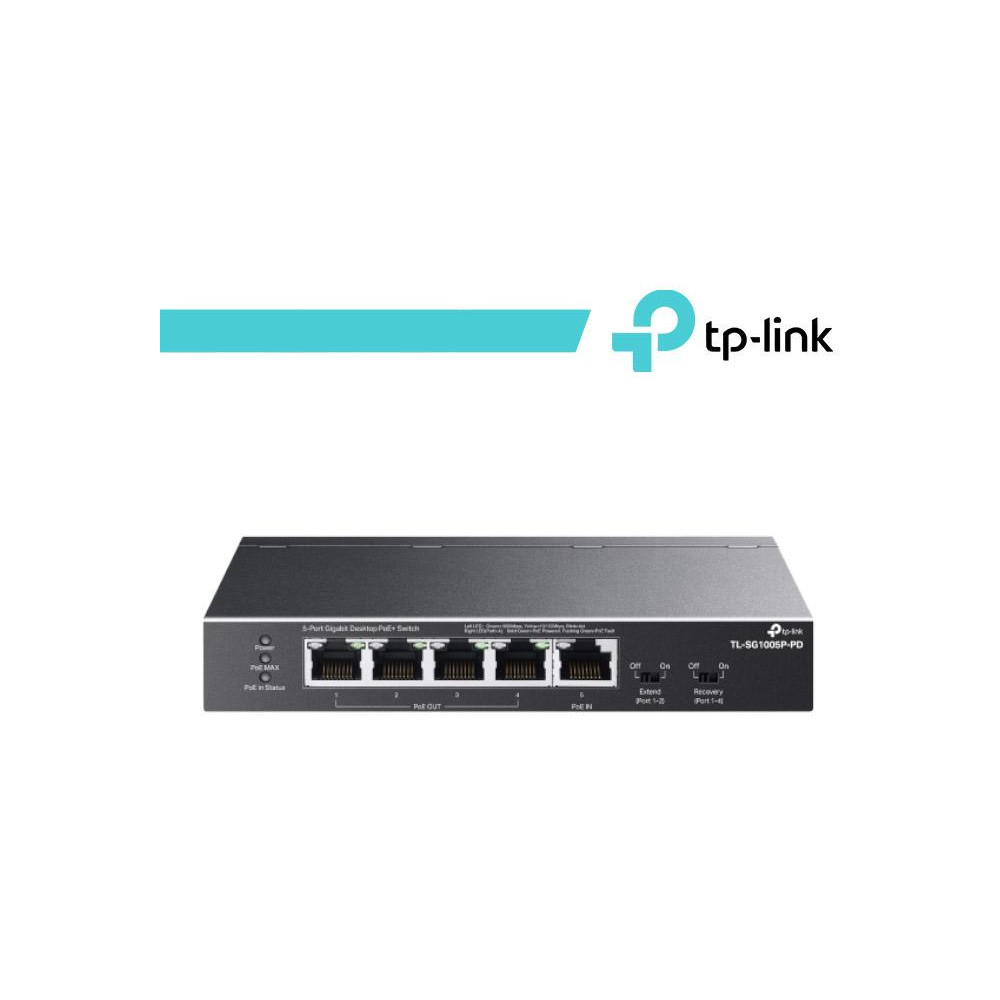 TP-Link 5-Porte Gigabit Desktop PoE+ Switch con 1-Port PoE++ In e 4-Port PoE+Out TP-Link 5-Porte Gigabit Desktop PoE+ Switch con 1-Port PoE++ In e 4-Port PoE+Out