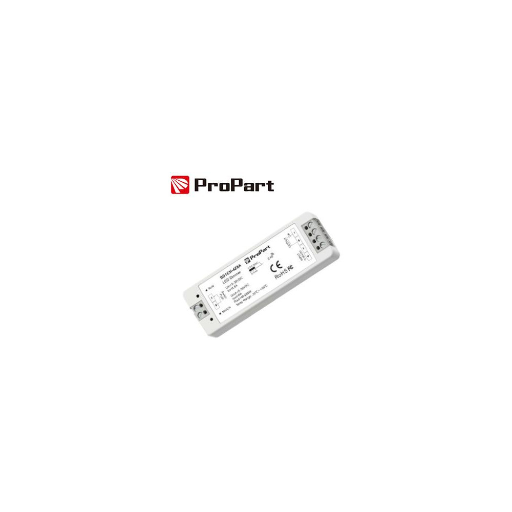 Ricevitore DIM RF LED 1 Canale - 8A, 5-36VDC, con Pulsante, RF2.4G 