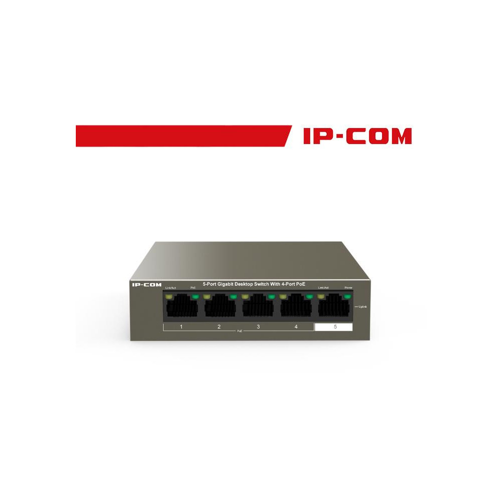 IP-COM Switch Desktop 5 Porte Gigabit con 4 Porte PoE 63W - G1105P-4-63W IP-COM Switch Desktop 5 Porte Gigabit con 4 Porte PoE 63W - G1105P-4-63W