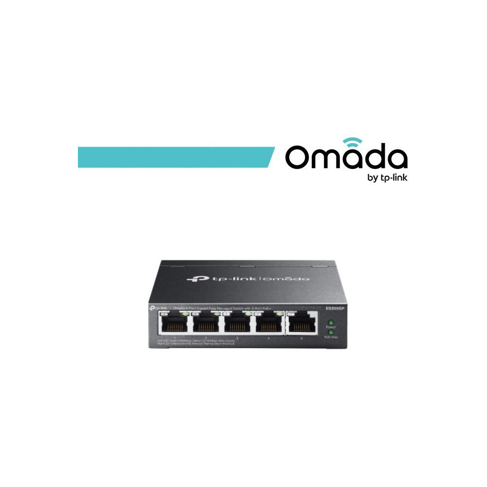 Omada Switch Easy Managed 5 porte Gigabit con 4 porte PoE+ - ES205GP Omada Switch Easy Managed 5 porte Gigabit con 4 porte PoE+ - ES205GP