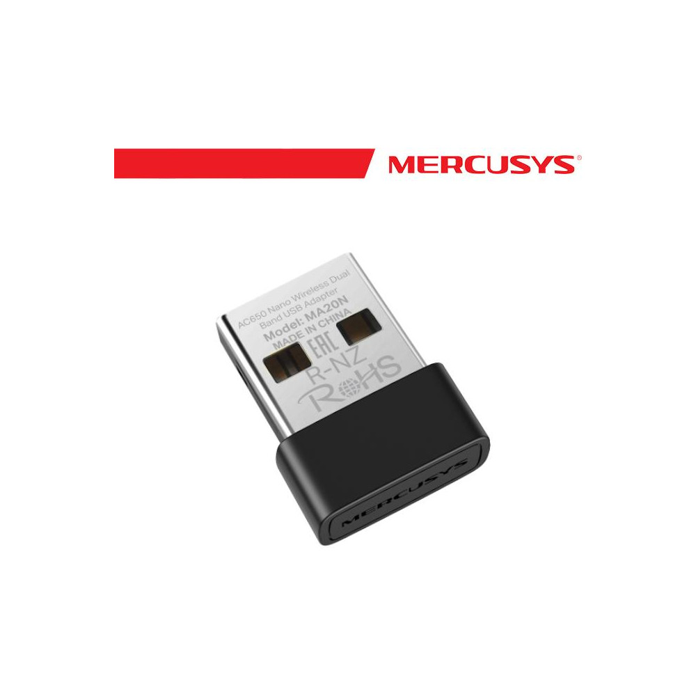 Mercusys AC650 Nano Wireless Dual Band USB Adapter - MA20N Mercusys AC650 Nano Wireless Dual Band USB Adapter - MA20N