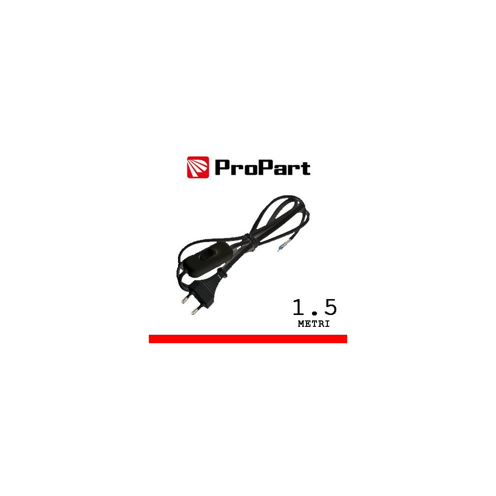 Cavetto con interruttore 1.5m spina10A 2poli nero polybag Cavetto con interruttore 1.5m spina10A 2poli nero polybag
