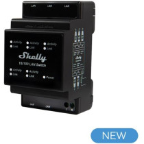 Shelly LAN Switch - Switch di rete DIN rail con 5 porte RJ45 ethernet