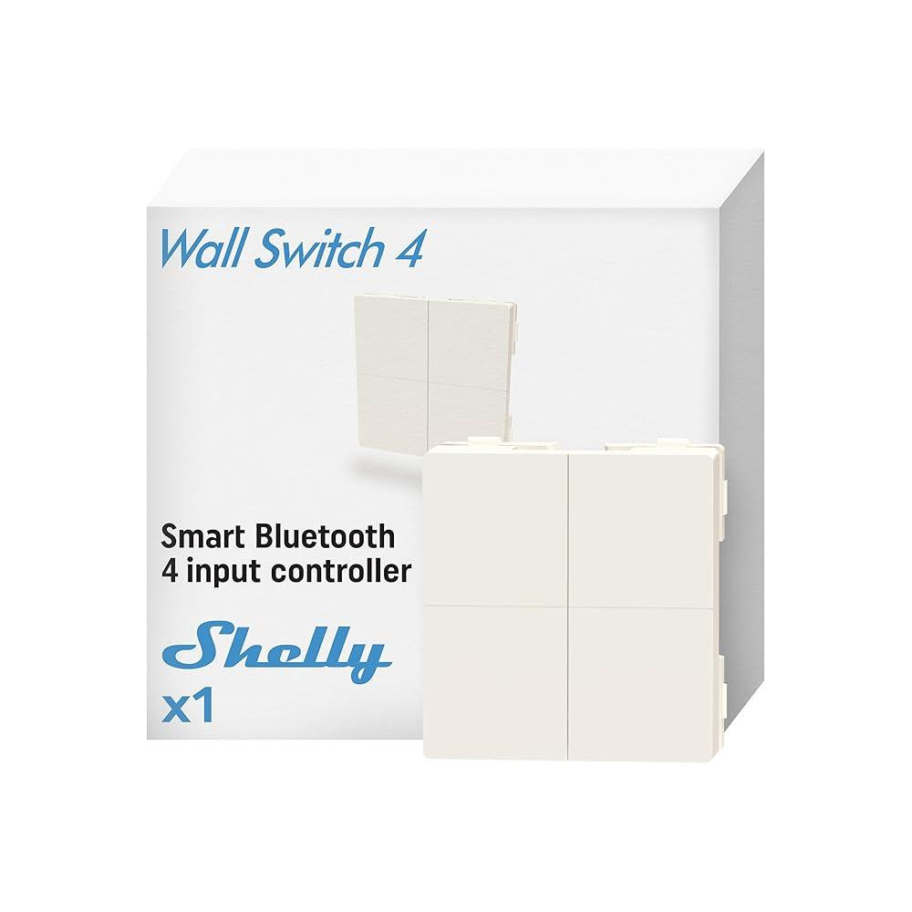 Shelly BLU Wall Switch 4 (Stand Alone) - Pulsante a muro Bluetooth 4 tasti Shelly BLU Wall Switch 4 (Stand Alone) - Pulsante a muro Bluetooth 4 tasti