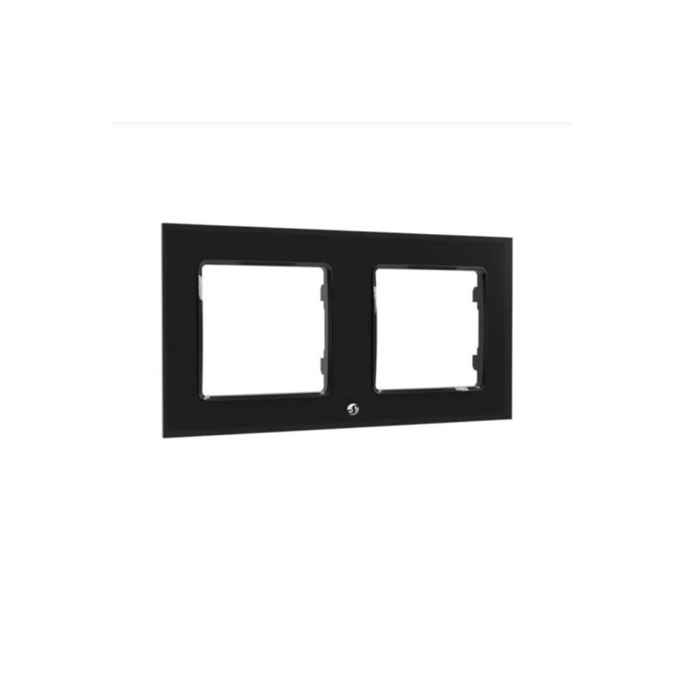 Shelly Wall Frame 2 - Placca da parete nera doppia compatibile Legrand