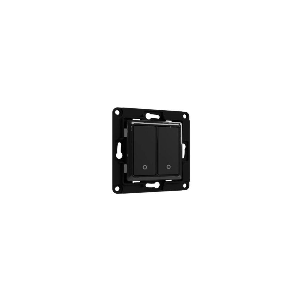 Shelly Wall Switch 2 - Pulsanti filari da parete 2 tasti nero con supp relè Shelly Wall Switch 2 - Pulsanti filari da parete 2 tasti nero con supp relè