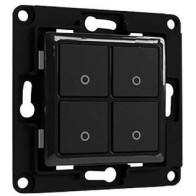 Shelly Wall Switch 4 - Pulsanti filari da parete 4 tasti nero con supp relè