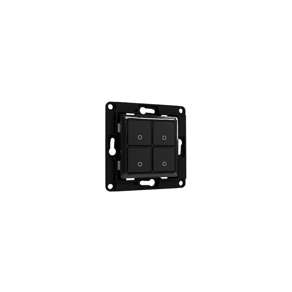Shelly Wall Switch 4 - Pulsanti filari da parete 4 tasti nero con supp relè Shelly Wall Switch 4 - Pulsanti filari da parete 4 tasti nero con supp relè