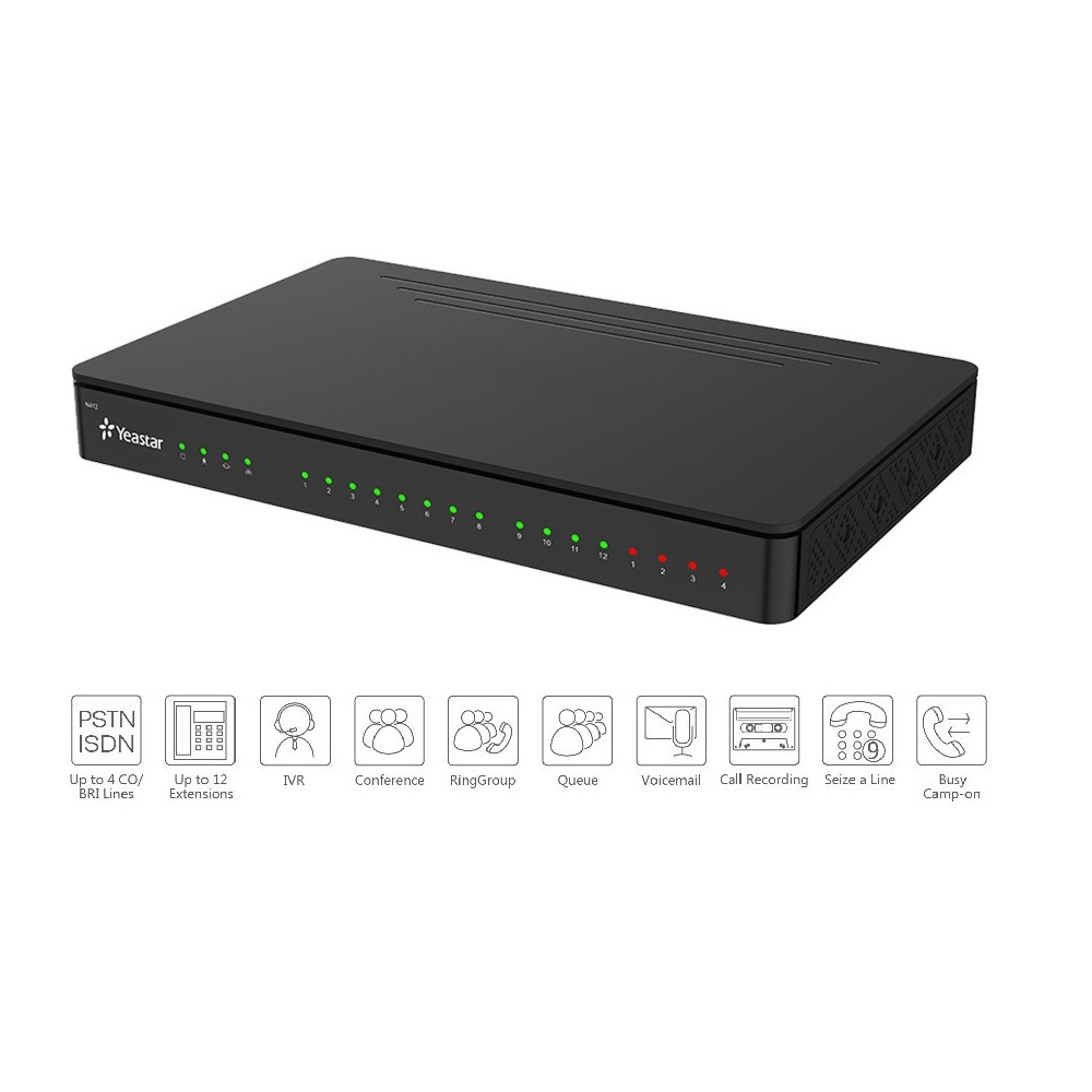 Centralino telefonico IP Yeastar MYPBX S412 con 8 porte FXS e 4 porte configurabili ( nuova versione) Centralino telefonico IP Yeastar MYPBX S412 con 8 porte FXS e 4 porte configurabili ( nuova versione)