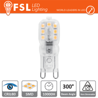 G9 LED sostitutiva per alogene 2.2W 4000K 235LM 300º 48x16x12mm CRI80 AC-230V