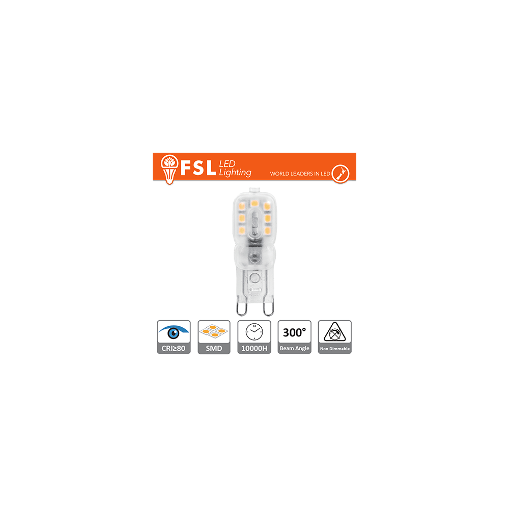 G9 LED sostitutiva per alogene 2.2W 4000K 235LM 300º 48x16x12mm CRI80 AC-230V G9 LED sostitutiva per alogene 2.2W 4000K 235LM 300º 48x16x12mm CRI80 AC-230V