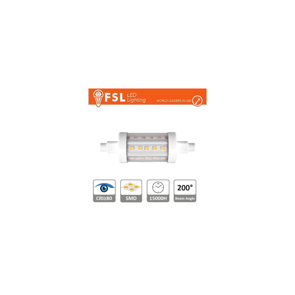 R7s LED sostitutiva per alogene, - 5,5W 4000K 600LM 200º 25*78mm CRI80 R7s LED sostitutiva per alogene, - 5,5W 4000K 600LM 200º 25*78mm CRI80