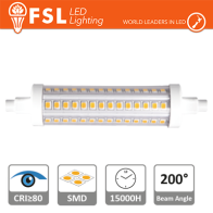 R7s LED sostitutiva per alogene  - 9,5W 2700K 1160LM 200º 25*118mm CRI80