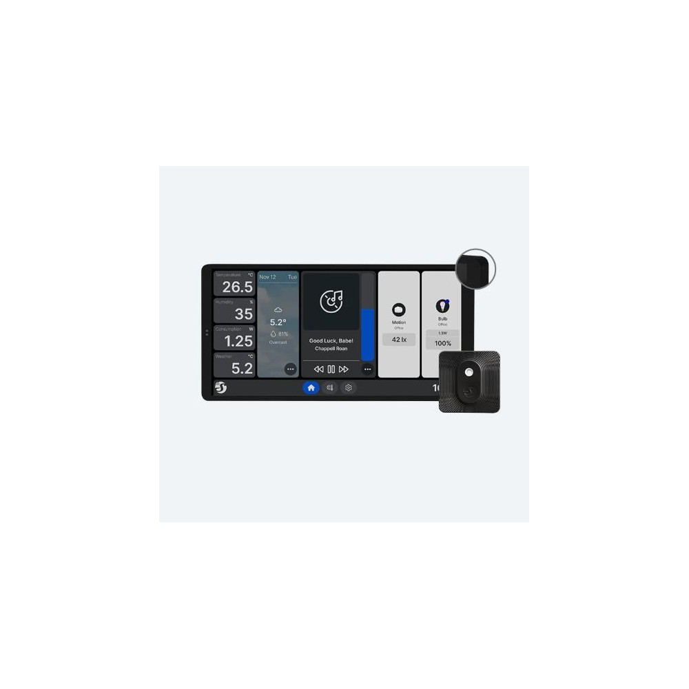 Shelly Pannello a muro grande Wall Display X2 Nero + Sensore BLU H&T Nero