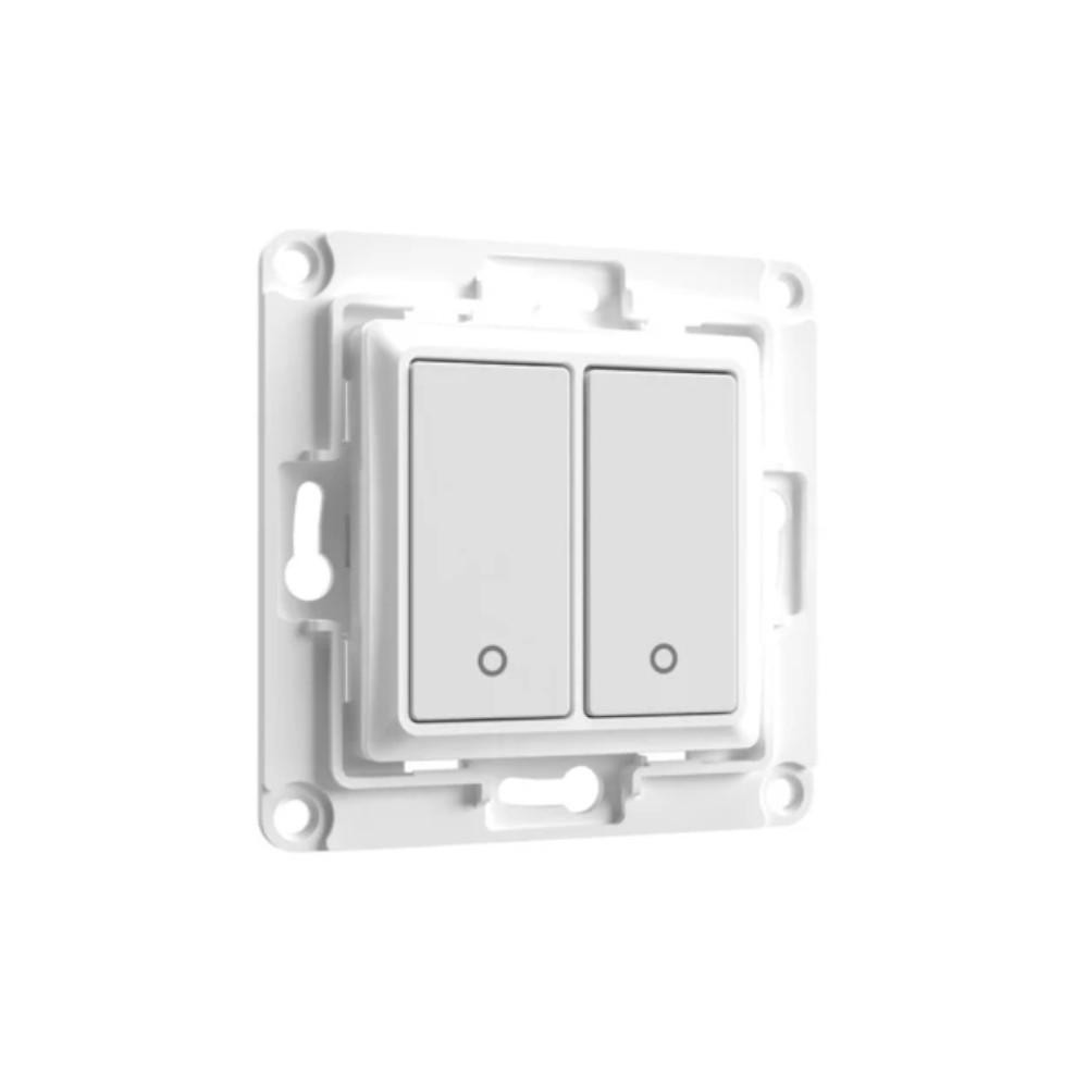 Shelly Wall Switch 2 - Pulsanti filari da parete 2 tasti bianco con supp relè