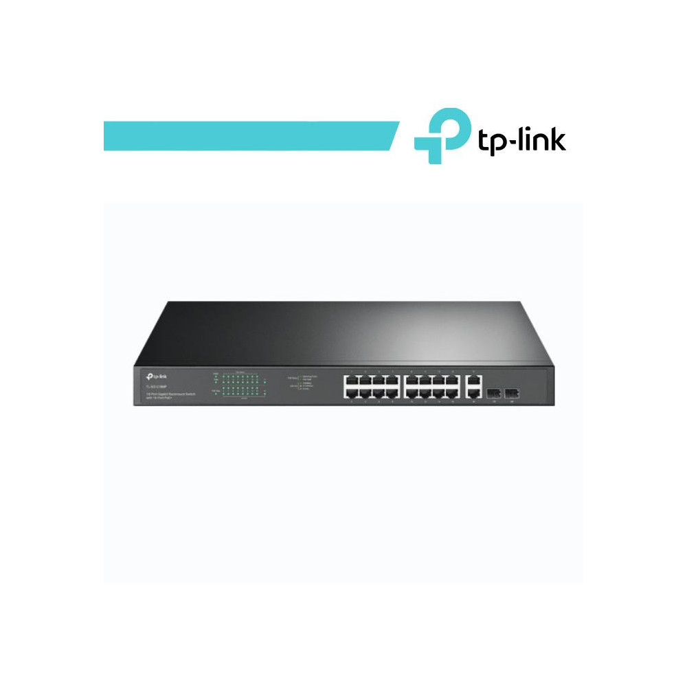 TP-Link Switch Rackmount 18 Porte Gigabit LAN, di cui 16 PoE TP-Link Switch Rackmount 18 Porte Gigabit LAN, di cui 16 PoE