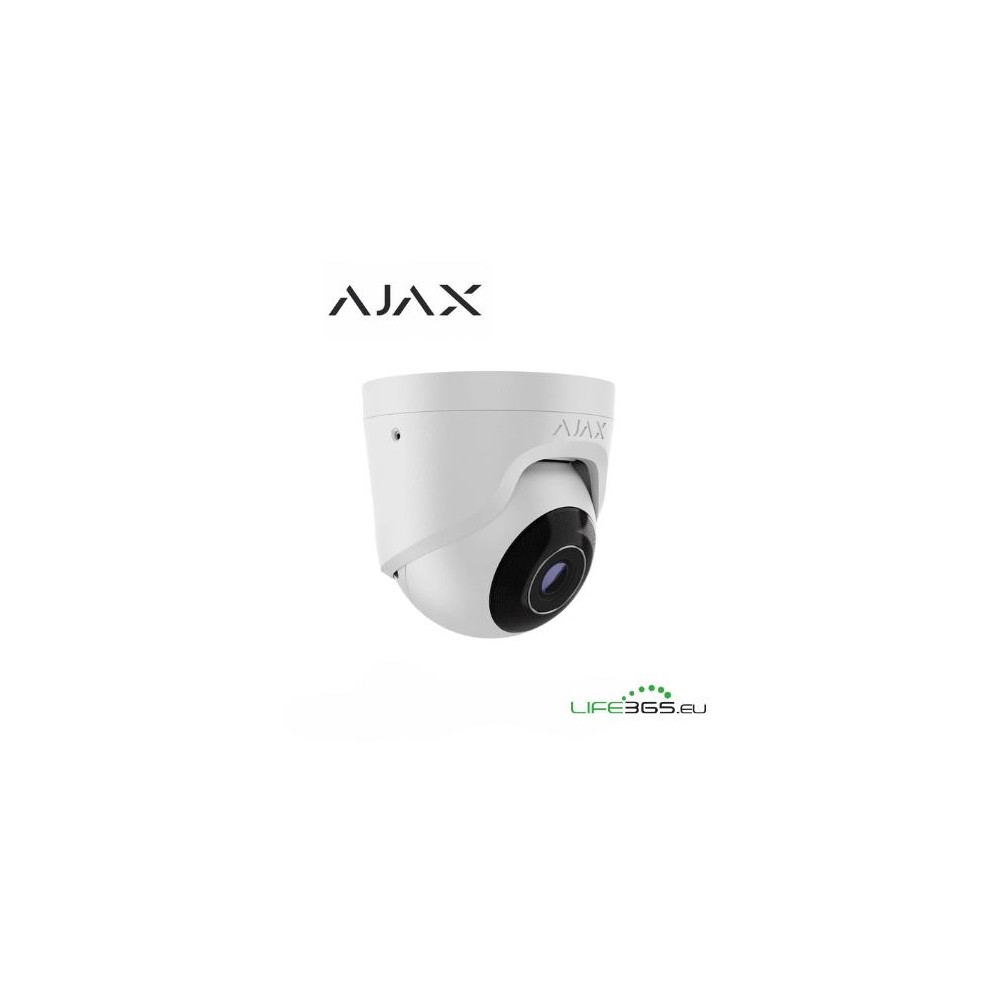 Ajax Telecamera Dome IP PoE (TurretCam) (5 Mp/2.8 mm) bianco