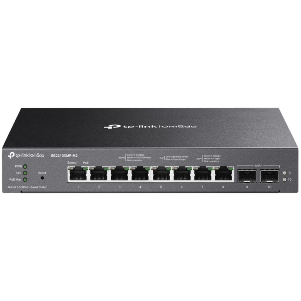 Omada Switch Smart 8 Porte 2.5GBASE-T PoE+, 2 Porte 10GE SFP+ - SG2210XMP-M2