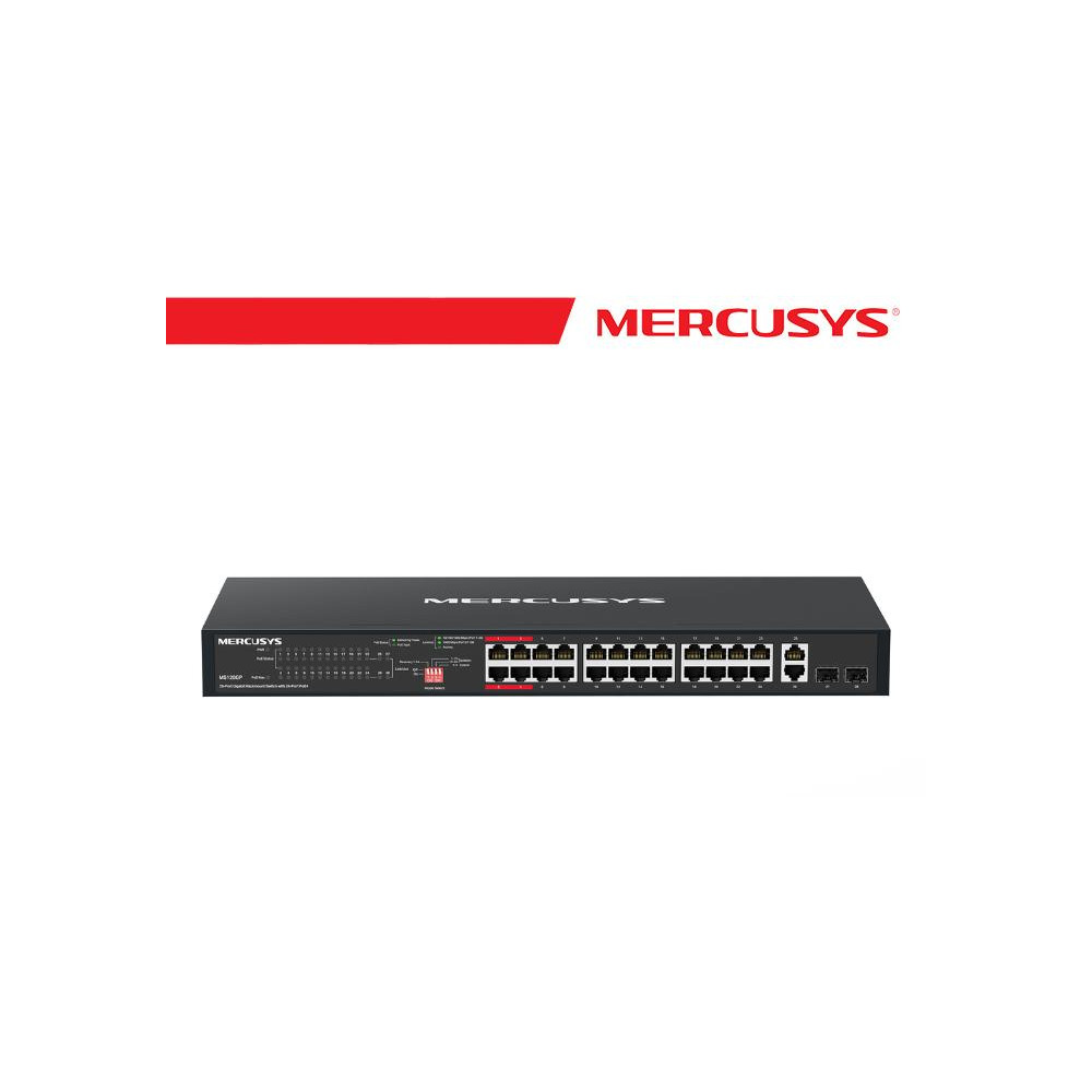 Mercusys Switch Rack da 28 porte Gigabit con 24 porte PoE+ - MS128GP