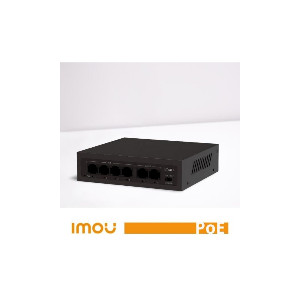 Imou Switch PoE Unmanaged SF106P 4 Porte 10/100 Mbps con 2 Uplink – 45W