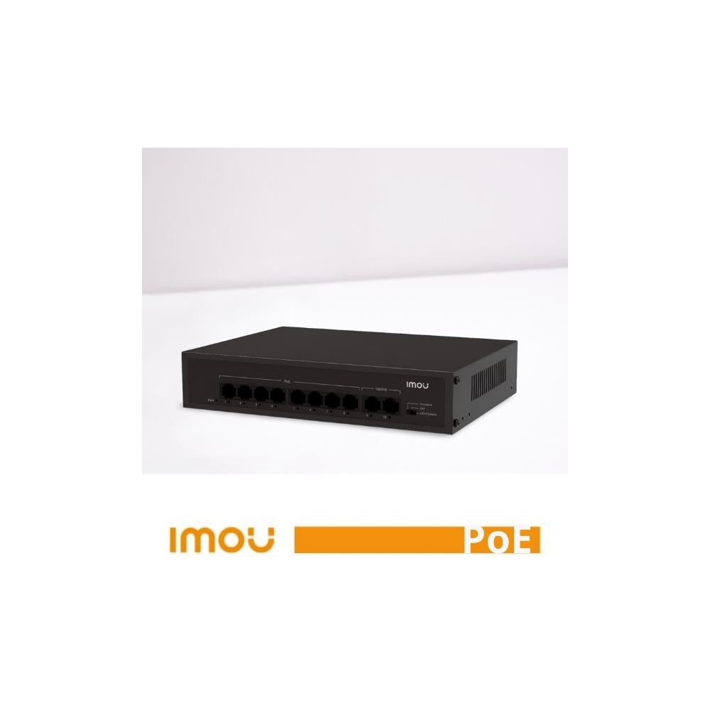 Imou Switch PoE Unmanaged SF110P 8 Porte 10/100 Mbps con 2 Uplink – 65W