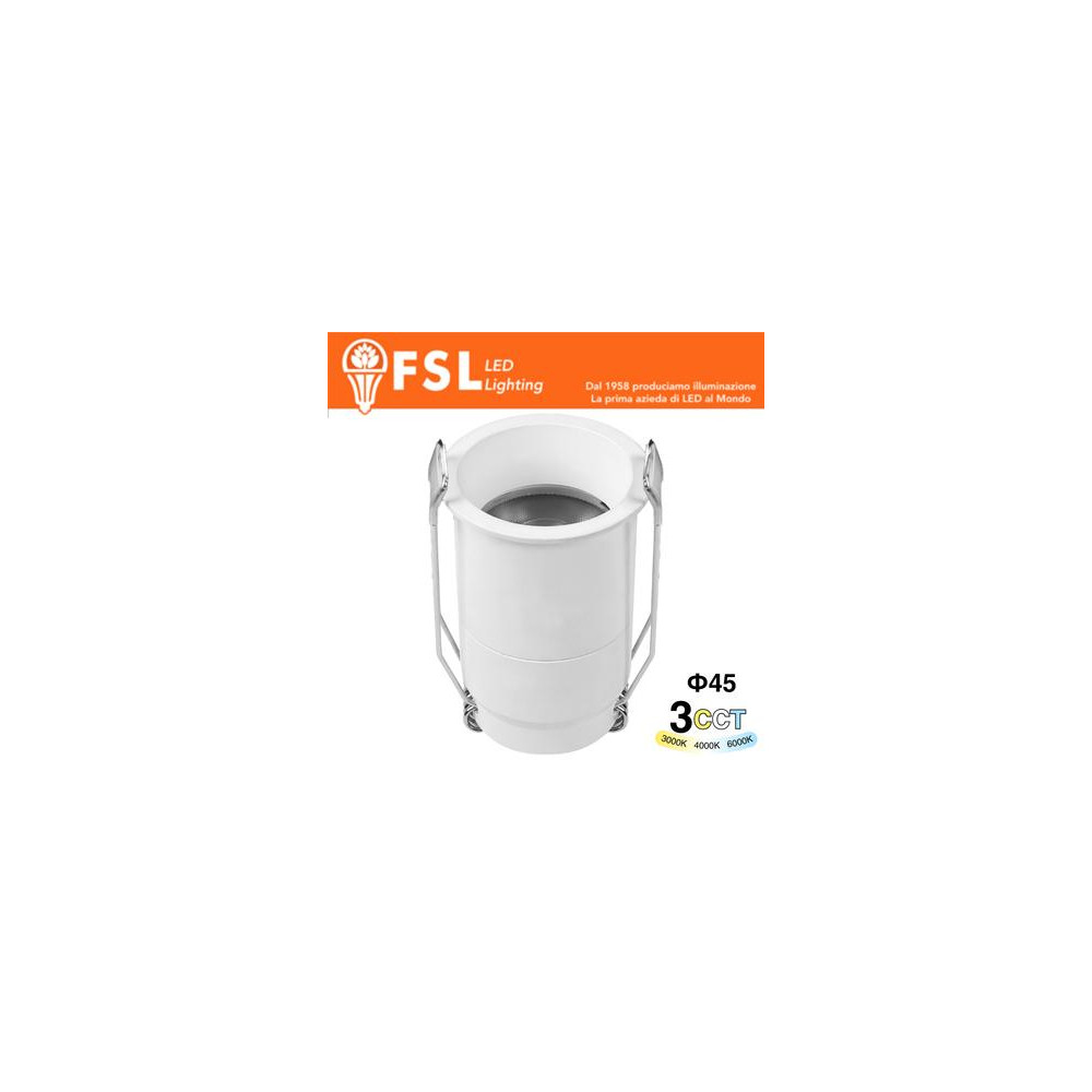 FSL ALTAIR Micro Punto luce LED da incasso 5W 3CCT IP20, 425lm, CRI≥90, Foro Φ40mm