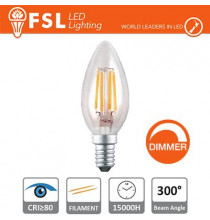 Lampada Filamento Oliva - 4W 2700K E14 400LM Dimmerabile