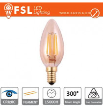 Lampada Oliva Filamento Ambra - 4W 2200K E14 330LM