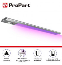 Plafoniera STERILIZZANTE 30cm LED + UV magnetica sensore PIR