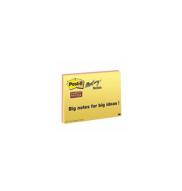 Post-it® Super Sticky Meeting Notes NEON 200 x 149 mm  4 pz.