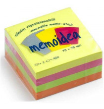 MEMOIDEA 76x76 mm colori neon assortiti - 400 fogli 