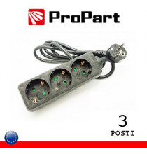 Multipresa 3pos schuko spina Schuko nera