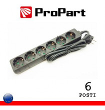 Multipresa 6pos schuko spina Schuko nera