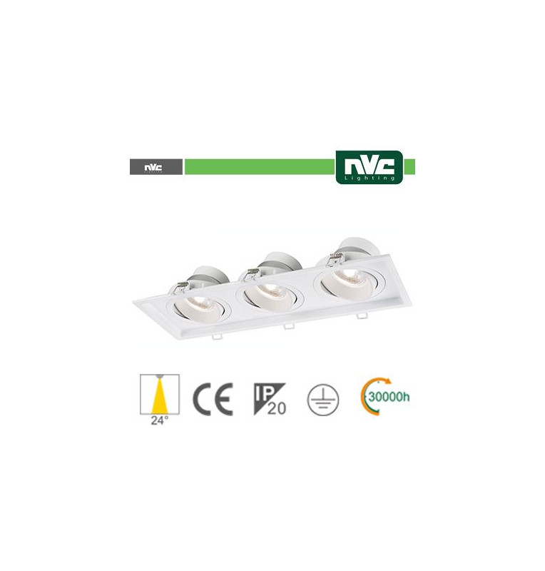 Incasso Multi lampada - 27w (3x9w) 4000k 2160lm 24°