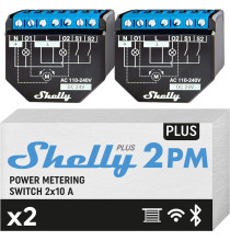 Shelly Plus 2PM DOUBLE PACK - Smart Relay 16A  AC/DC WiFi