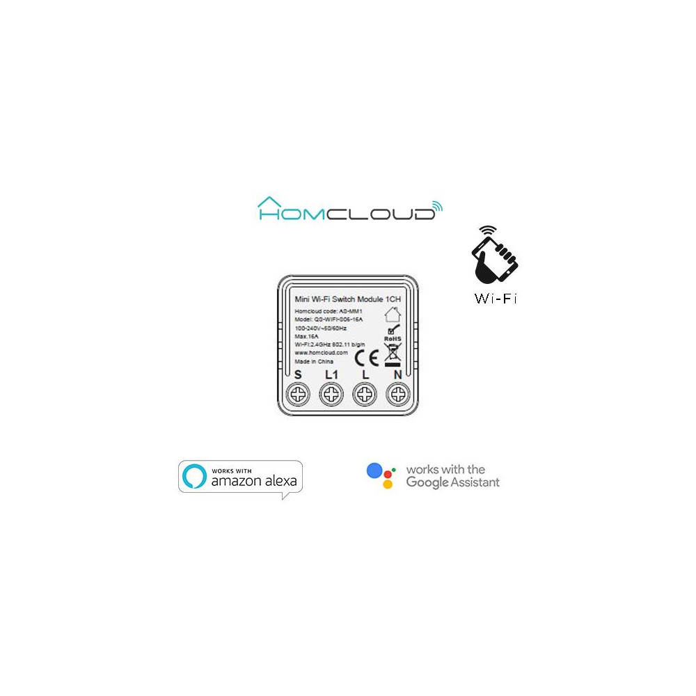 Modulo Interruttore Mini 1CH Wi-Fi da incasso Modulo Interruttore Mini 1CH Wi-Fi da incasso