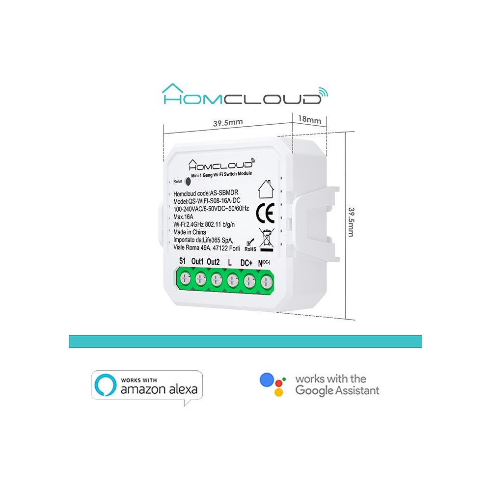 Modulo Interruttore/Pulsante Mini AC/DC Wi-Fi Modulo Interruttore/Pulsante Mini AC/DC Wi-Fi