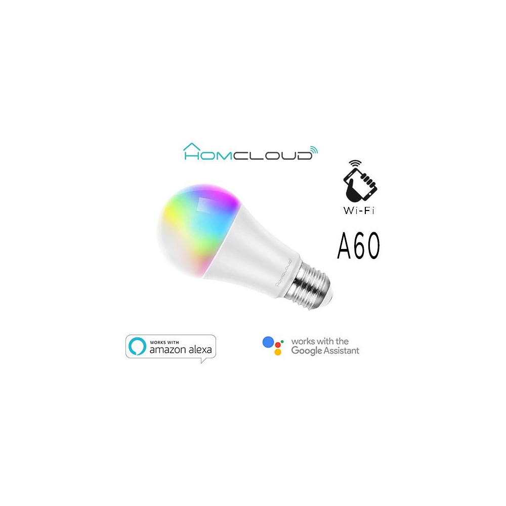 Lampadina Wi-Fi + Bluetooth RGB+Bianco caldo E27 A60 dimm