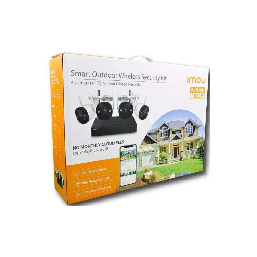 Imou KIT Videoregistratore di rete a 4 CH NVR 1080p Wireless+ 4Telecamere+HD 1TB