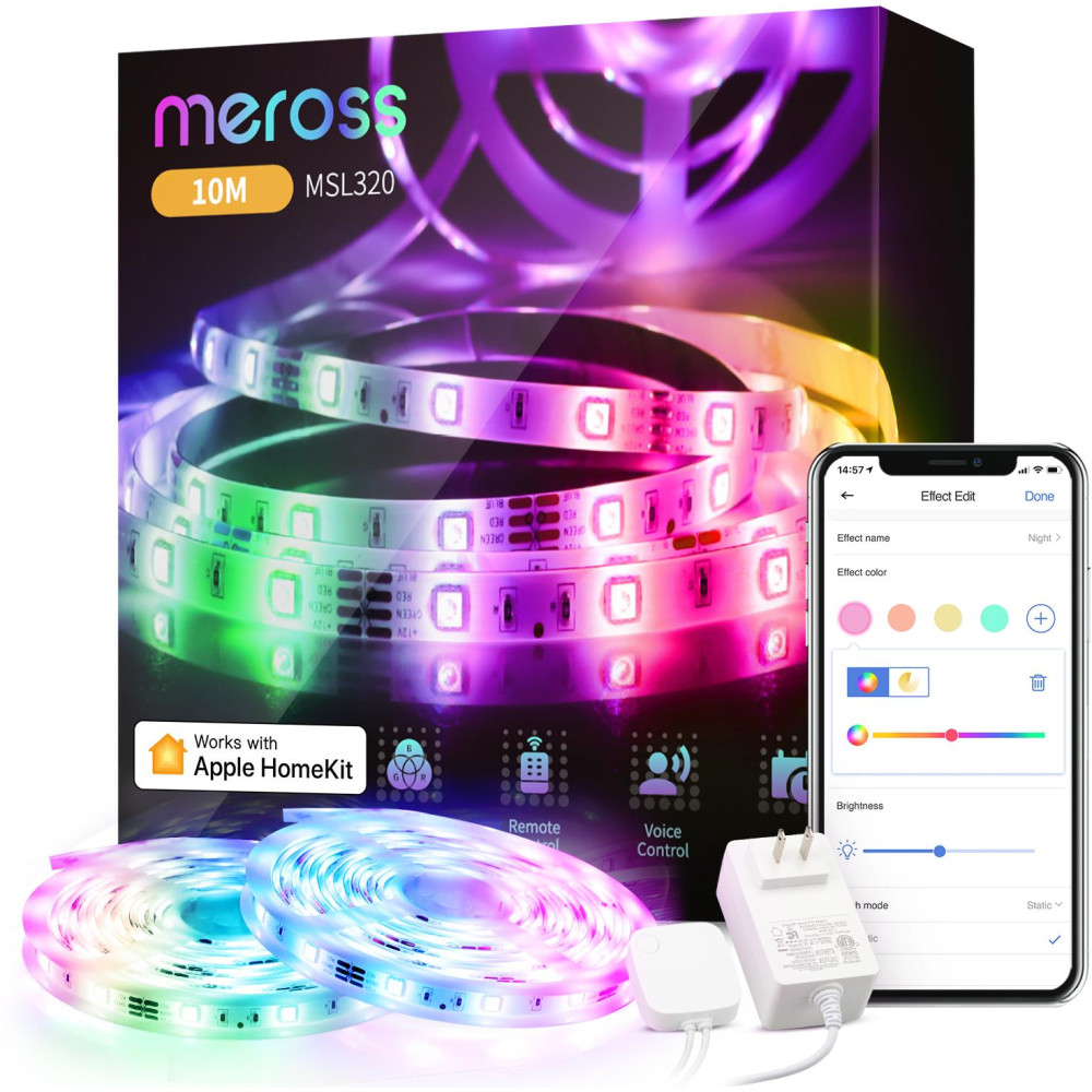 Meross Striscia LED RGBW Smart Wi-Fi 10m (2x5m) - Apple HomeKit Meross Striscia LED RGBW Smart Wi-Fi 10m (2x5m) - Apple HomeKit