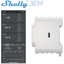 Shelly 3EM - Contatore energia Wi-Fi + 3 pinze amperometriche da 120A