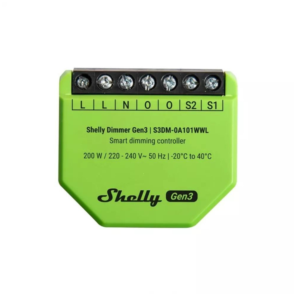 Shelly Dimmer Gen3 - Smart Dimmer AC 1ch. Wi-Fi + PM Shelly Dimmer Gen3 - Smart Dimmer AC 1ch. Wi-Fi + PM