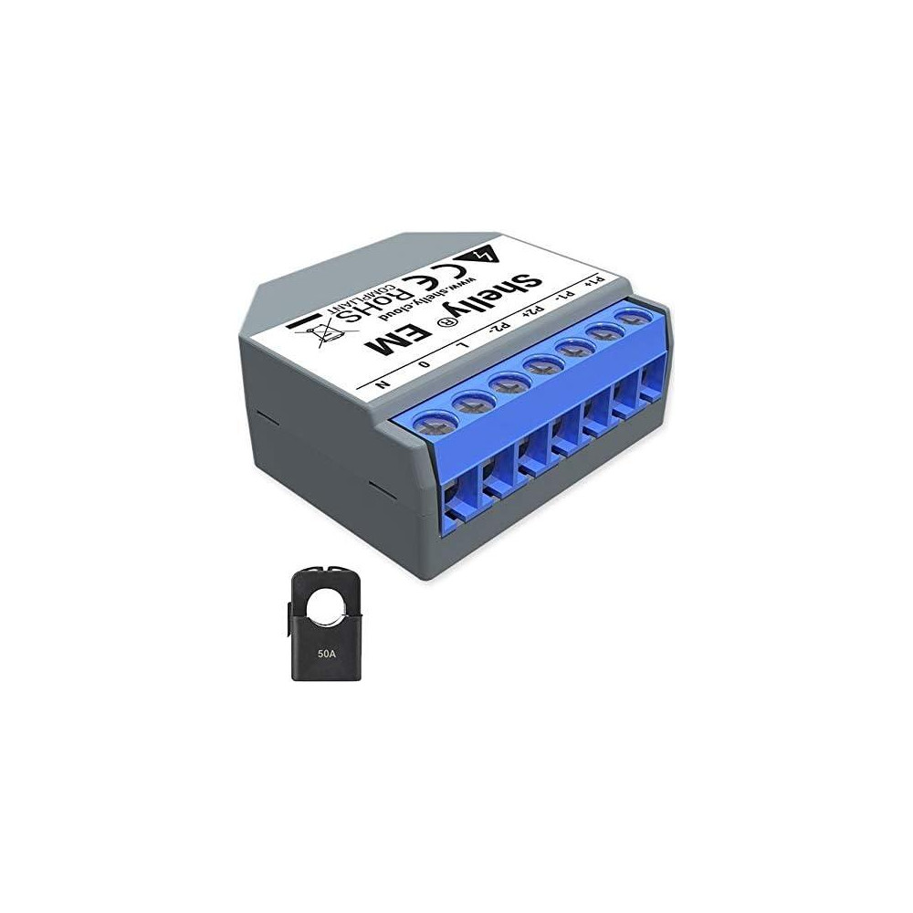Shelly EM - Modul contatore energia Wi-Fi + pinza amperometrica 50A