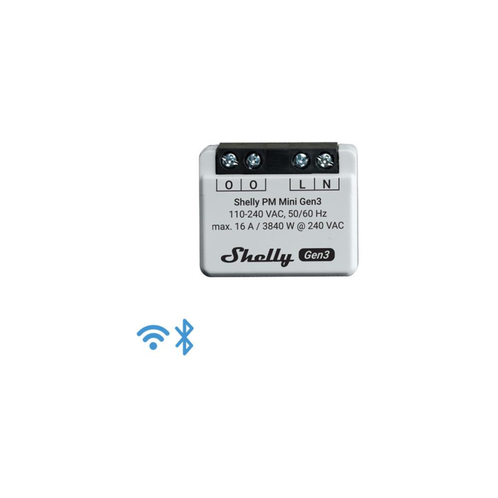 Shelly Mini PM Gen3 - Solo misurazione consumi Wi-FI/BT (no relè/no input) Gen3