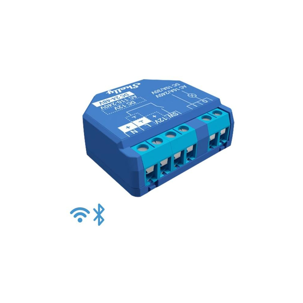 Shelly Plus 1 -Smart Relay 16A AC/DC WiFi/BT + cont. pulito Shelly Plus 1 -Smart Relay 16A AC/DC WiFi/BT + cont. pulito