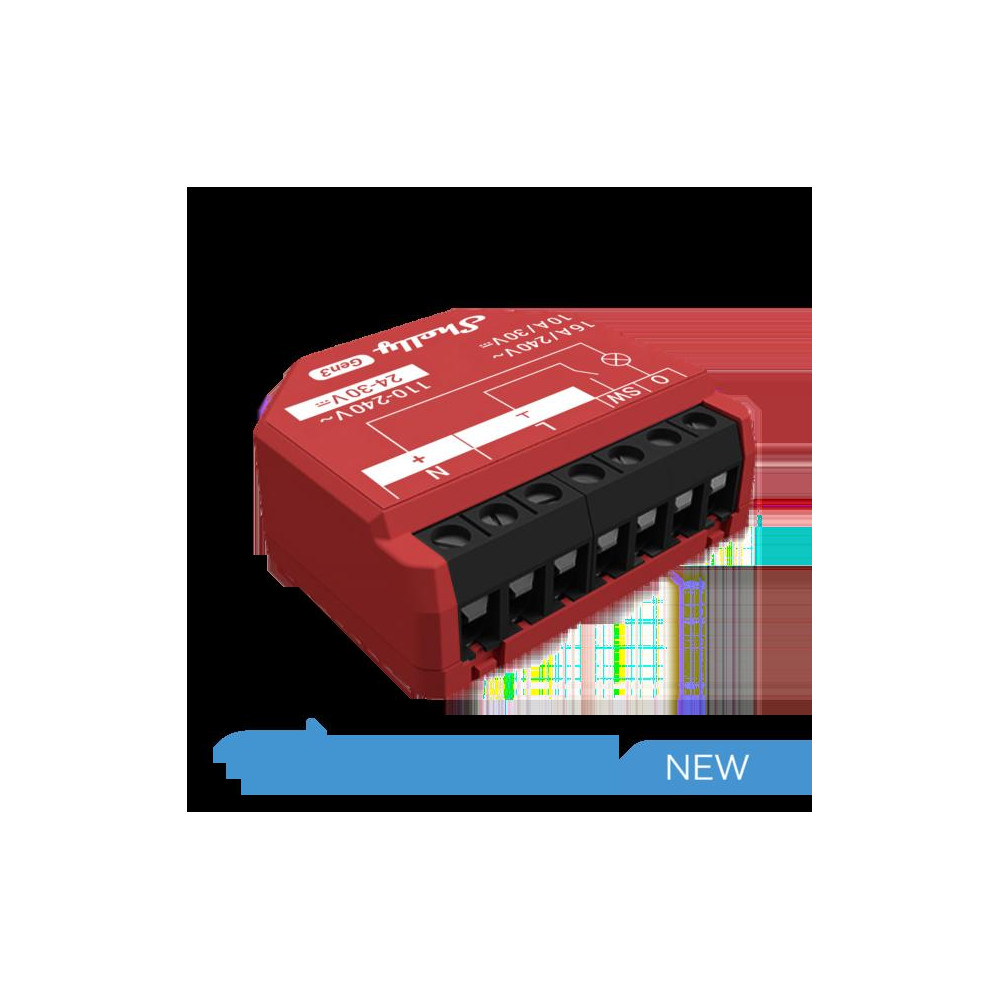 Shelly 1PM Gen3 - Smart Relay 16A AC/DC WiFi/BT PM Shelly 1PM Gen3 - Smart Relay 16A AC/DC WiFi/BT PM