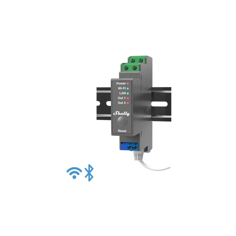Shelly Pro 2 - IP Smart Relay DIN 2ch. LAN/WiFi/BT Shelly Pro 2 - IP Smart Relay DIN 2ch. LAN/WiFi/BT