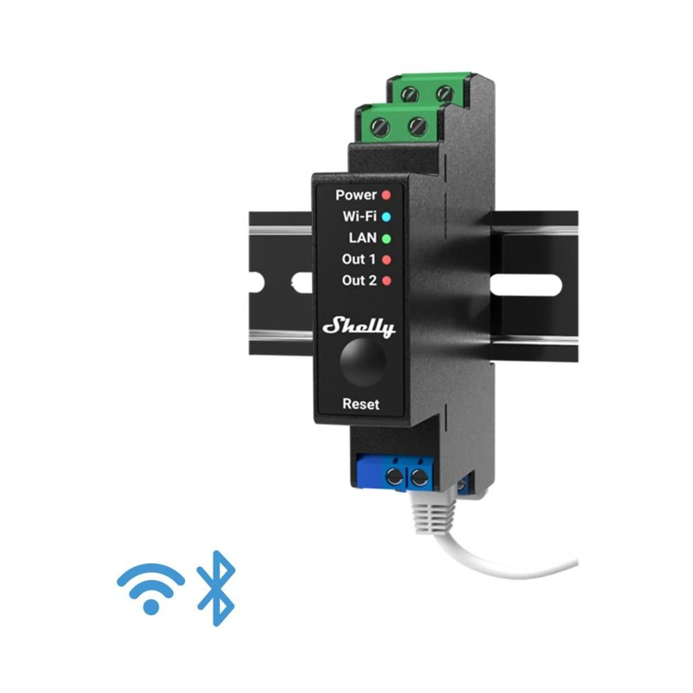 Shelly Pro 2PM - IP Smart Relay DIN 2ch. LAN/WiFi/BT + PM Shelly Pro 2PM - IP Smart Relay DIN 2ch. LAN/WiFi/BT + PM